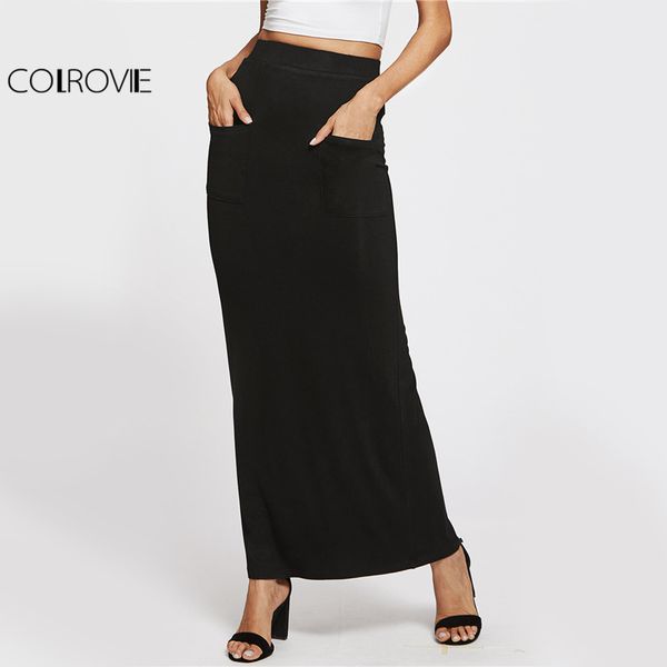 colrovie sheath basic maxi skirt elegant women casual pockets front pencil slim summer skirts work brief autumn long skirt, Black;gray
colrovie sheath basic maxi skirt elegant women casual pockets front pencil slim summer skirts work brief autumn long skirt, Black;gray
