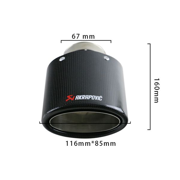 universal 1pcs 67mm stainless steel 201 akrapovic car exhaust muffler tip oval outlet carbon fiber tailpipe with clamp ship
universal 1pcs 67mm stainless steel 201 akrapovic car exhaust muffler tip oval outlet carbon fiber tailpipe with clamp ship