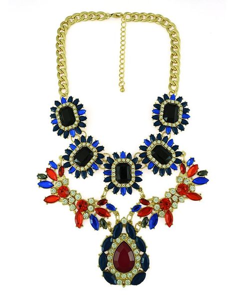 european style gold plated alloy chains adjustable crystal resin rhinestone drop flower choker statement necklace, Golden;silver
european style gold plated alloy chains adjustable crystal resin rhinestone drop flower choker statement necklace, Golden;silver