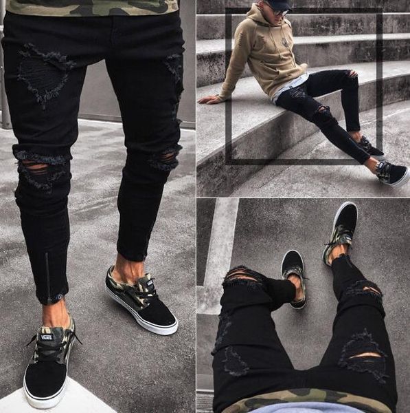 designer mens jeans slim motorcycle moto biker causal mens denim pants hip hop men jeans new black hole elastic zipper men's feet pants, Blue
designer mens jeans slim motorcycle moto biker causal mens denim pants hip hop men jeans new black hole elastic zipper men's feet pants, Blue