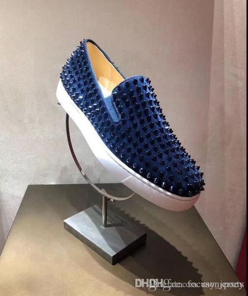 loafers red bottom sneaker fashion spiked men loafer dress shoes luxury party wedding shoes genuine leather spikes lace-up casual shoes, Black 
loafers red bottom sneaker fashion spiked men loafer dress shoes luxury party wedding shoes genuine leather spikes lace-up casual shoes, Black