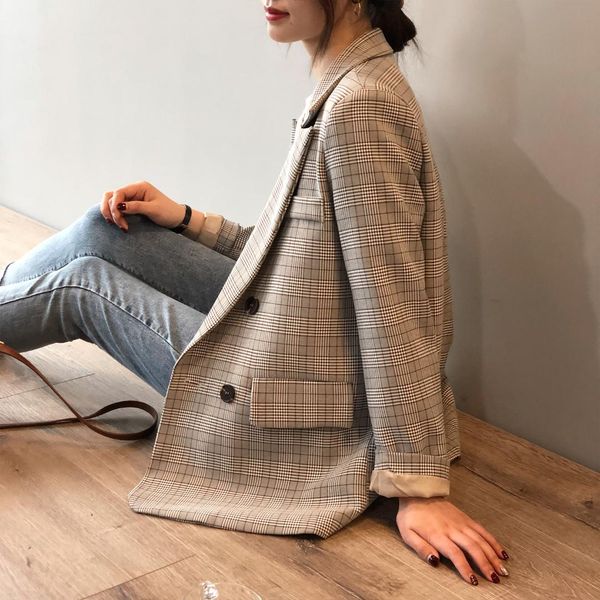 daily apparel female 2019 fashion casual long sleeve jacket korean ins vintage retro plaid spring autumn blazer for women, White;black
daily apparel female 2019 fashion casual long sleeve jacket korean ins vintage retro plaid spring autumn blazer for women, White;black