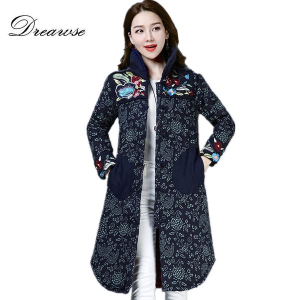 dreawse winter new long-sleeved cotton and linen national style retro stand collar embroidery long thick cotton wild coat mz3311, Black
dreawse winter new long-sleeved cotton and linen national style retro stand collar embroidery long thick cotton wild coat mz3311, Black