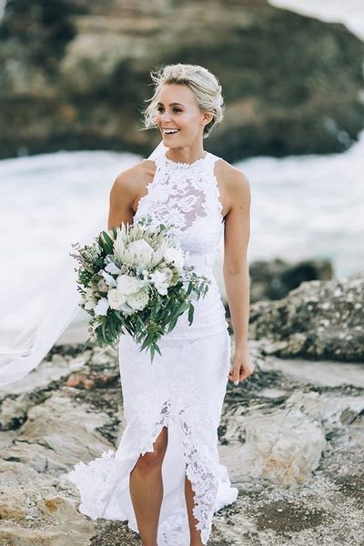 2019 white jewel neck backless boho beach wedding dresses lace sleeveless sweep train plus size bohemian bridal gowns custom made
2019 white jewel neck backless boho beach wedding dresses lace sleeveless sweep train plus size bohemian bridal gowns custom made
