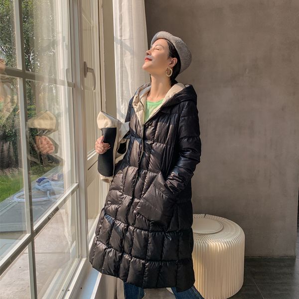 sutrahande 90% white duck down jacket 2019 women winter jacket long thick hooded coat for women down parka warm, Black
sutrahande 90% white duck down jacket 2019 women winter jacket long thick hooded coat for women down parka warm, Black