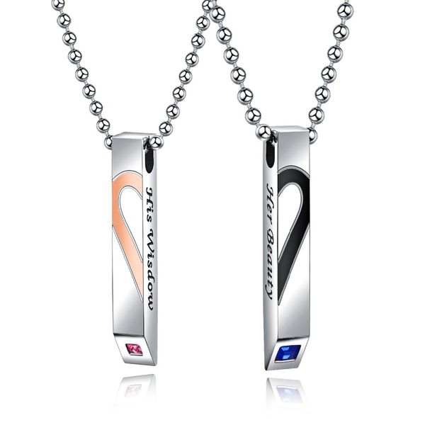 new fashion personality creative crystal couple men and women necklaces pendants jewelry gifts, Silver
new fashion personality creative crystal couple men and women necklaces pendants jewelry gifts, Silver