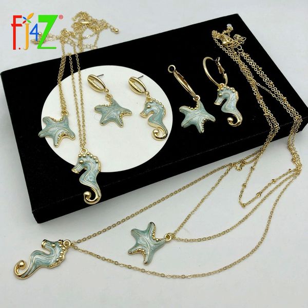 f.j4z sea animal necklaces earrings lovely blue enamel seastar seahorse pendant women earrings necklace bijoux dropshipping, Silver
f.j4z sea animal necklaces earrings lovely blue enamel seastar seahorse pendant women earrings necklace bijoux dropshipping, Silver