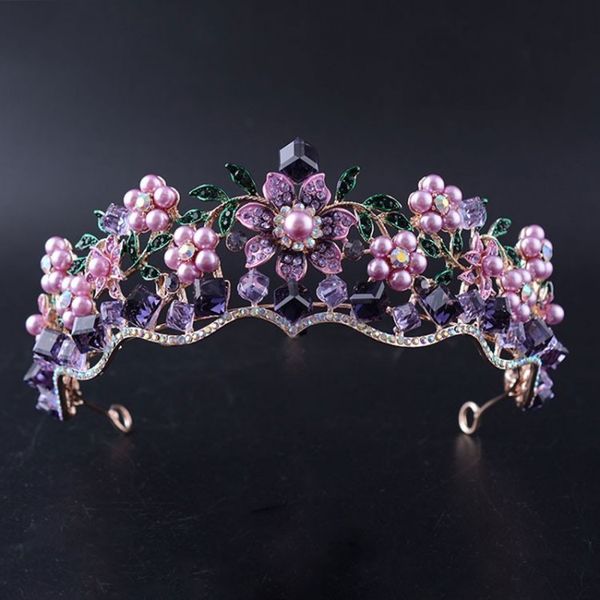 luxury baroque purple crystal pearl bridal crown tiara magnificent rhinestone diadem for bride headband wedding hair accessories, White;golden
luxury baroque purple crystal pearl bridal crown tiara magnificent rhinestone diadem for bride headband wedding hair accessories, White;golden