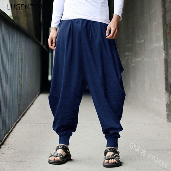 lugentolo harempants men wide leg loose drawstring solid color summer casual lightweight full length pleated mens pants, Black
lugentolo harempants men wide leg loose drawstring solid color summer casual lightweight full length pleated mens pants, Black