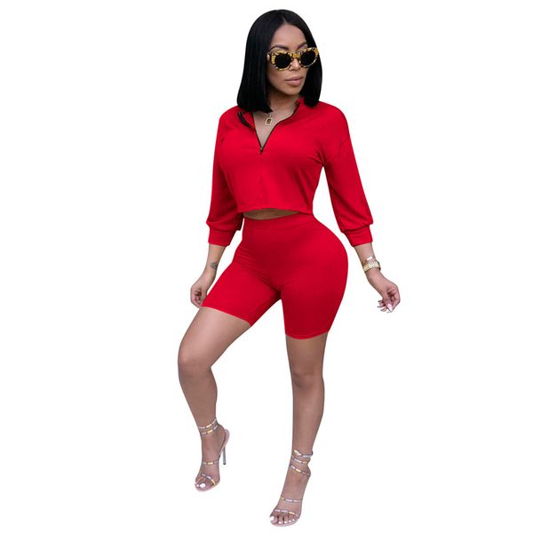 2020 autumn casual tracksuits women's 2 piece set fashion zipper turtleneck long sleeve pullovers + skinny shorts pants set, Gray
2020 autumn casual tracksuits women's 2 piece set fashion zipper turtleneck long sleeve pullovers + skinny shorts pants set, Gray
