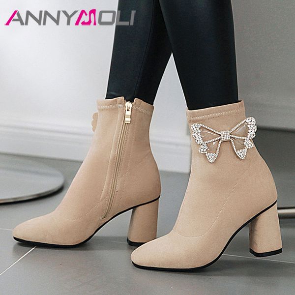 annymoli women boots winter ankle boots crystal thick high heel short bow zipper square toe shoes ladies fall red size 46, Black
annymoli women boots winter ankle boots crystal thick high heel short bow zipper square toe shoes ladies fall red size 46, Black