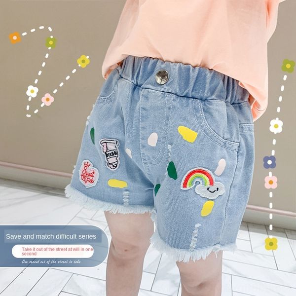 2020 girls' casual cartoon cute comfortable rainbow denim shorts children's and jeans shorts and jeans pants, Blue
2020 girls' casual cartoon cute comfortable rainbow denim shorts children's and jeans shorts and jeans pants, Blue