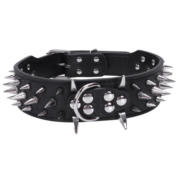 dog collars & leashes leather spiked studded collar 2" wide, 25 spikes 44 studs, pit bull, boxer-black xl
dog collars & leashes leather spiked studded collar 2" wide, 25 spikes 44 studs, pit bull, boxer-black xl