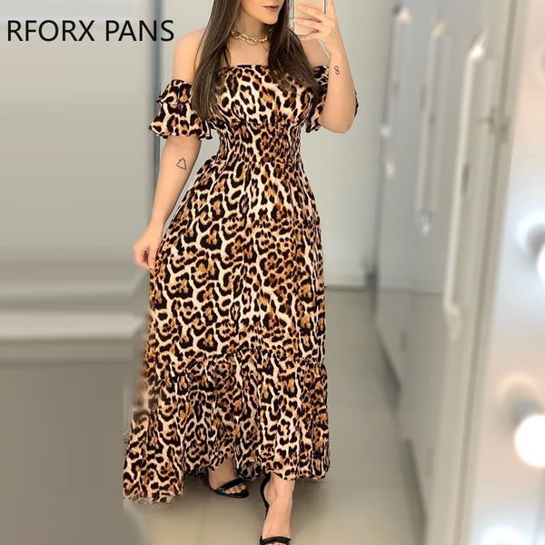 casual dresses women off shoulder cheetah print shirring design ruffles maxi dress elegant party, Black;gray
casual dresses women off shoulder cheetah print shirring design ruffles maxi dress elegant party, Black;gray