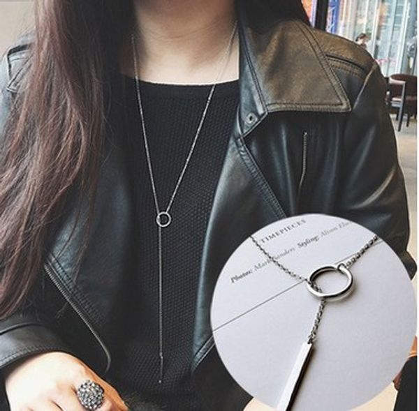 versatile south korea korean-style necklace sweater chain short choker clavicle long necklace women's 481, Black 
versatile south korea korean-style necklace sweater chain short choker clavicle long necklace women's 481, Black