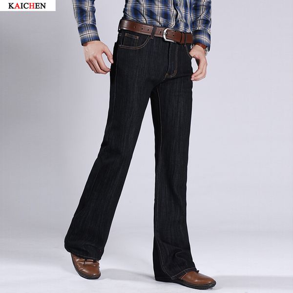 men's winter plus velvet boot cut jeans male business casual wash black flares pants denim trousers, Blue
men's winter plus velvet boot cut jeans male business casual wash black flares pants denim trousers, Blue