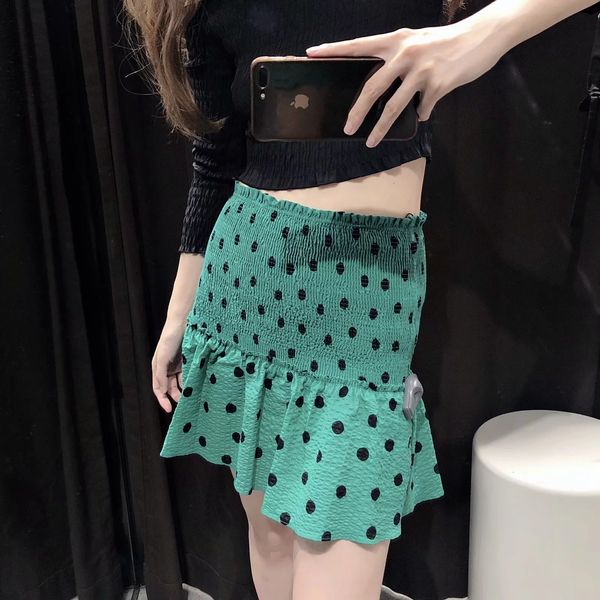 2019 summer autumn high waist cotton green polka dot ruffles short mini pleated skirt women mg432, Black
2019 summer autumn high waist cotton green polka dot ruffles short mini pleated skirt women mg432, Black