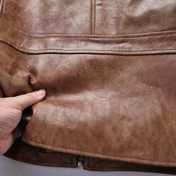 men's vintage oil wax cow turn down collar casual coat men simple style brown real leather jacket male, Black
men's vintage oil wax cow turn down collar casual coat men simple style brown real leather jacket male, Black