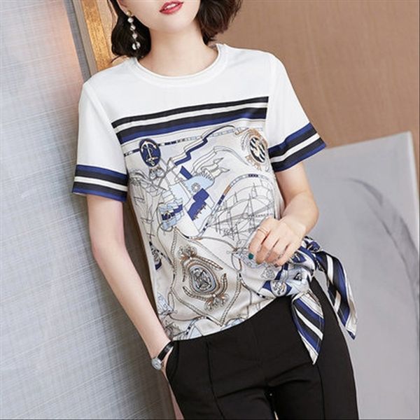 printed short-sleeved t- fashion 2020 loose casual western-style t-shirt all-match small shirt, White
printed short-sleeved t- fashion 2020 loose casual western-style t-shirt all-match small shirt, White