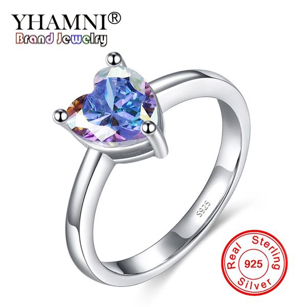 yhamni original 925 sterling silver ring fashion romantic multicolor heart ring wedding engagement jewelry for women ra0522, Slivery;golden
yhamni original 925 sterling silver ring fashion romantic multicolor heart ring wedding engagement jewelry for women ra0522, Slivery;golden