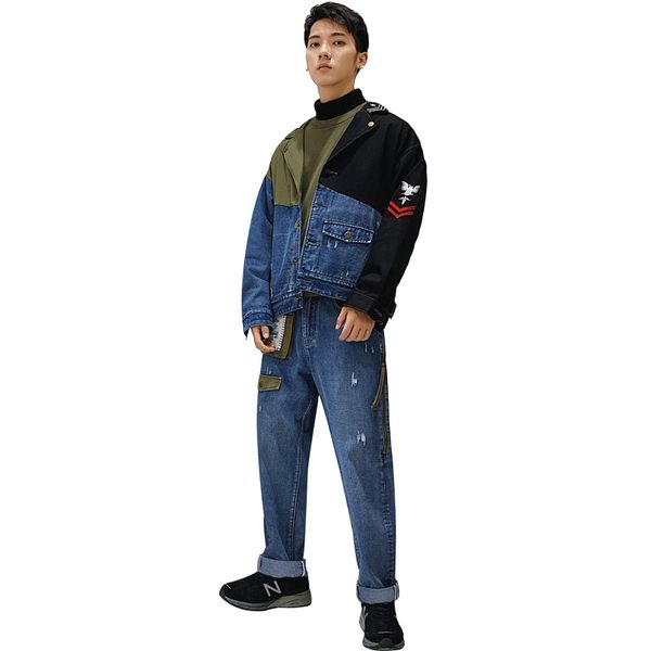 new oversized stitching two pieces jeans sets pocket casual loose denim jacket/jeans sets large size 5xl personality suit, Gray
new oversized stitching two pieces jeans sets pocket casual loose denim jacket/jeans sets large size 5xl personality suit, Gray