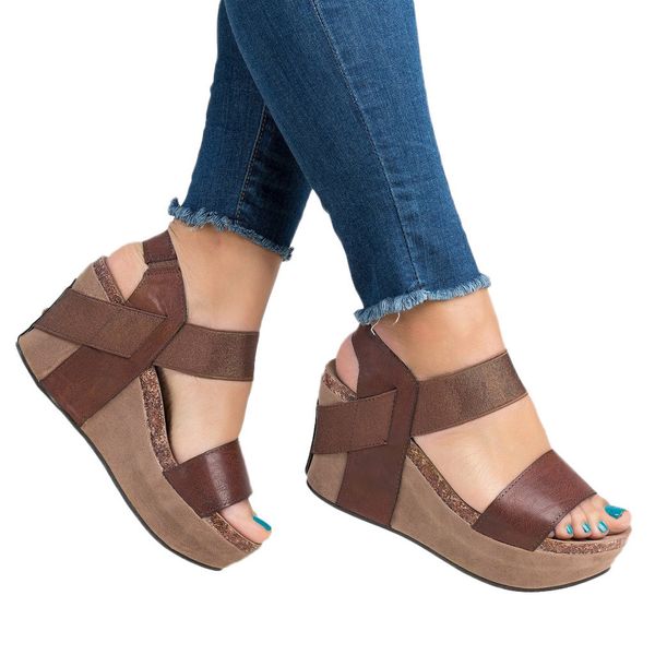 ladies wedge sandal shoes women zapatos de mujer female open toe breathable beach sandals rome elastic band casual wedges shoes, Black
ladies wedge sandal shoes women zapatos de mujer female open toe breathable beach sandals rome elastic band casual wedges shoes, Black