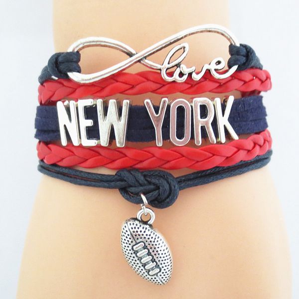 jewelry infinity love new york team football bracelet sport fans gifts friendship bracelets b09070, Golden;silver
jewelry infinity love new york team football bracelet sport fans gifts friendship bracelets b09070, Golden;silver