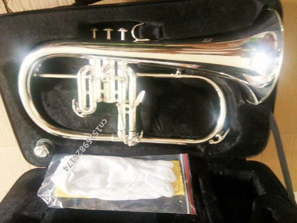 professional bach flugelhorns silver plated b flat bb professional trumpet brass musical instruments trompete horn shipping