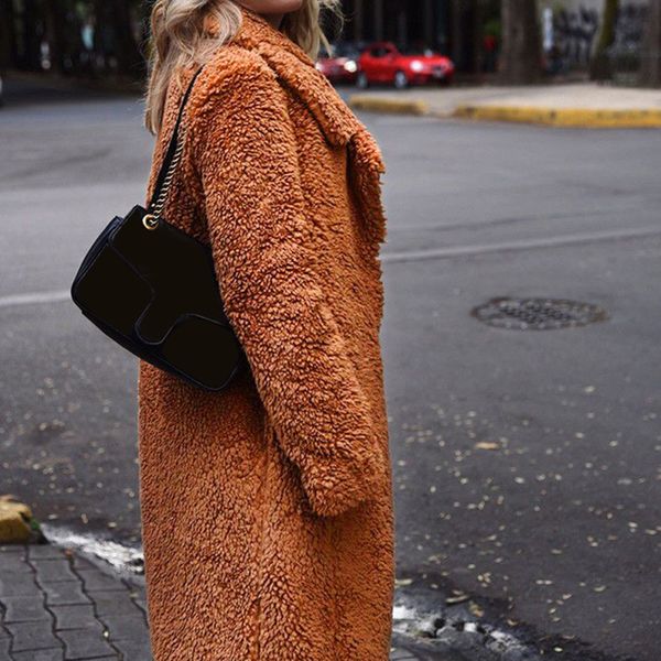 women casual long sleeve ladies outwear jacket solid coat cardigan trench lapel autumn winter warm artificial fleece, Black;brown
women casual long sleeve ladies outwear jacket solid coat cardigan trench lapel autumn winter warm artificial fleece, Black;brown
