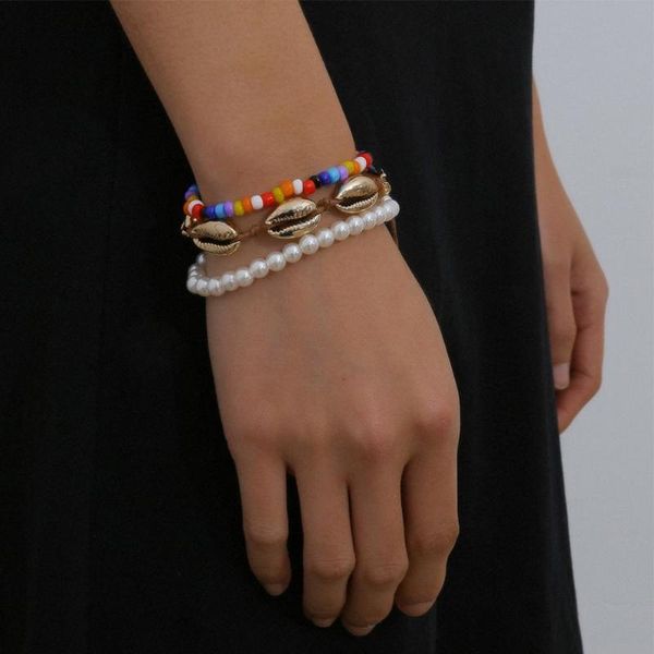lacteo boho 3pc/set colorful acrylic bead-chain bangle bracelet summer beach metal shell imitation pearl bracelet women jewelry, Black
lacteo boho 3pc/set colorful acrylic bead-chain bangle bracelet summer beach metal shell imitation pearl bracelet women jewelry, Black