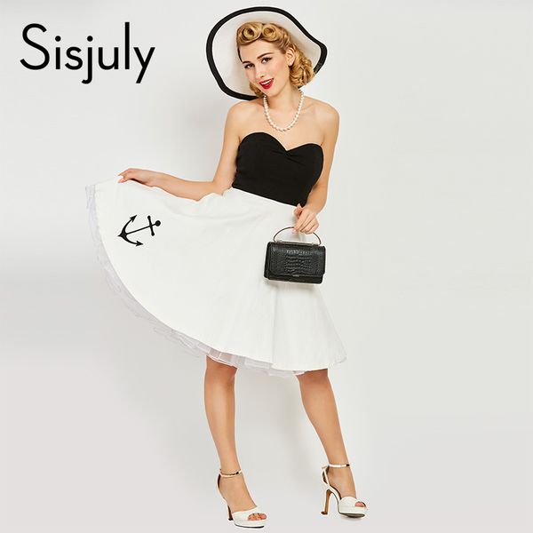 sisjuly 1950s vintage dress white summer patchwork strapless a line short retro elegant pin up fashion chic girl party dress, Black;gray
sisjuly 1950s vintage dress white summer patchwork strapless a line short retro elegant pin up fashion chic girl party dress, Black;gray