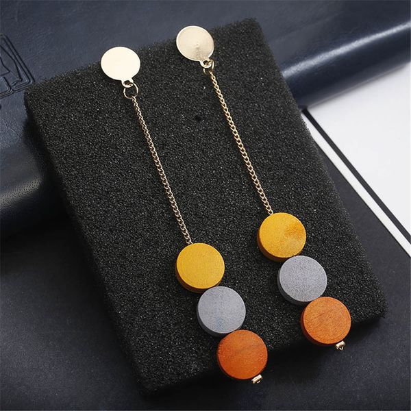 new fashion coloured round wood tassel designer earrings simple long pendant drop earrings girl jewelry gifts, Silver
new fashion coloured round wood tassel designer earrings simple long pendant drop earrings girl jewelry gifts, Silver