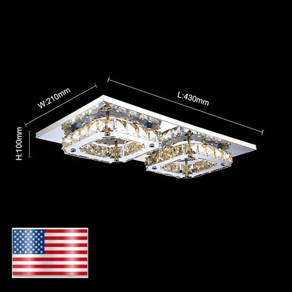 Fashion Crystal Chandelier Modern Led Ceiling Lights USA Warehouse Delivery 24W Crystal Square Ceiling Lamp Bright Crystal Lamp New
Fashion Crystal Chandelier Modern Led Ceiling Lights USA Warehouse Delivery 24W Crystal Square Ceiling Lamp Bright Crystal Lamp New