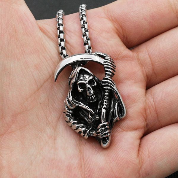 fashion skull death the sickle pendent men and women necklace 2019 jewelry titanium steel punk rock steampunk hip hop gothic, Silver
fashion skull death the sickle pendent men and women necklace 2019 jewelry titanium steel punk rock steampunk hip hop gothic, Silver