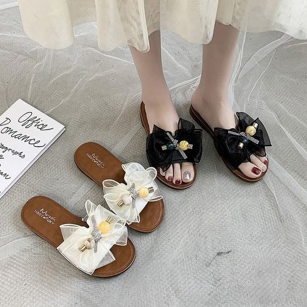 slipper women's 2020 summer new style beach shoes bow crystal beaded flat sandals, Black;red
slipper women's 2020 summer new style beach shoes bow crystal beaded flat sandals, Black;red
