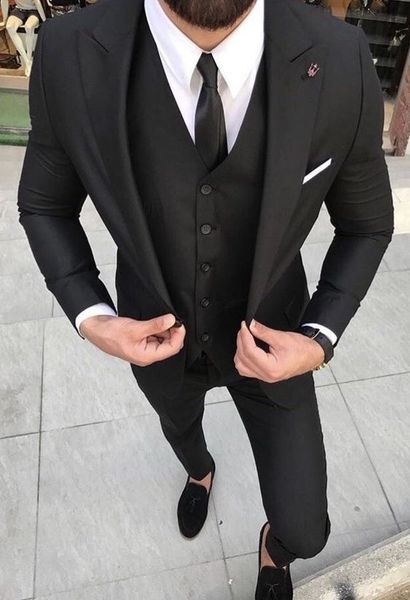 3 pieces black men suit slim fit street smart business party prom suits tailored formal wedding suits for men groom tuxedo terno, White;black
3 pieces black men suit slim fit street smart business party prom suits tailored formal wedding suits for men groom tuxedo terno, White;black