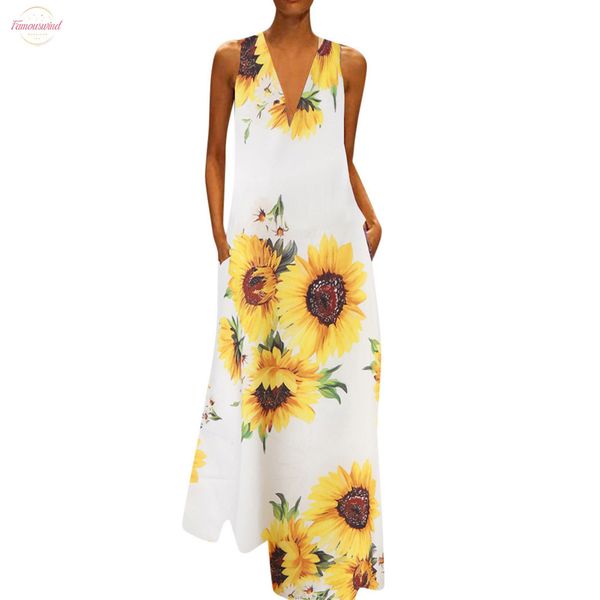 maxi dress for women plus size fashion sunflower print dresses sleeveless v neck bohemian long sundress vestidos femme new, Black;gray
maxi dress for women plus size fashion sunflower print dresses sleeveless v neck bohemian long sundress vestidos femme new, Black;gray