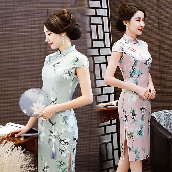 sheng coco pink flowers qipao chinese cheongsam dresses ladies short party daily silk satin dress gentle pink plus size suzhou, Red
sheng coco pink flowers qipao chinese cheongsam dresses ladies short party daily silk satin dress gentle pink plus size suzhou, Red