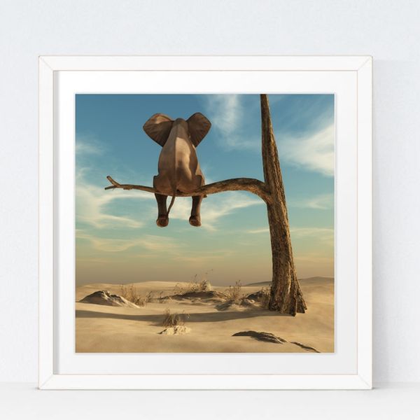 elephant stands on tree branch canvas art print wall picture , surrealism canvas painting art poster home decor
elephant stands on tree branch canvas art print wall picture , surrealism canvas painting art poster home decor