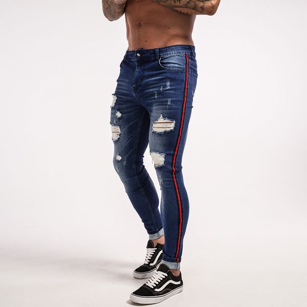 men's jeans stripe ripped for men hip hop super skinny blue elastic pant designer brand fashion slim fit ribbon
men's jeans stripe ripped for men hip hop super skinny blue elastic pant designer brand fashion slim fit ribbon
