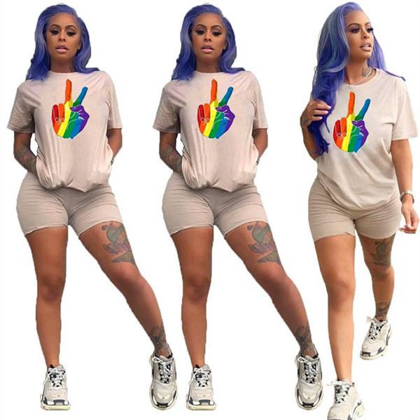 fashion pure color womens tracksuits print crew neck short sleeve short pants casual female summer clothing, Gray
fashion pure color womens tracksuits print crew neck short sleeve short pants casual female summer clothing, Gray