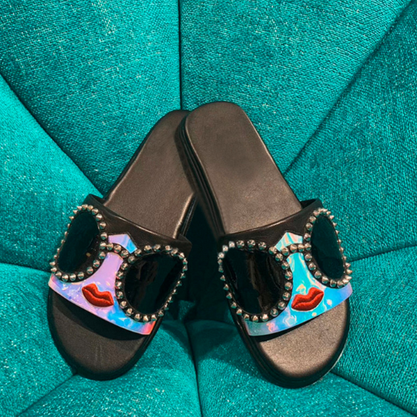 beauty red lip decor flat slippers summer holiday shoes women's leather beach sandals crystal decor shoes women, Black
beauty red lip decor flat slippers summer holiday shoes women's leather beach sandals crystal decor shoes women, Black