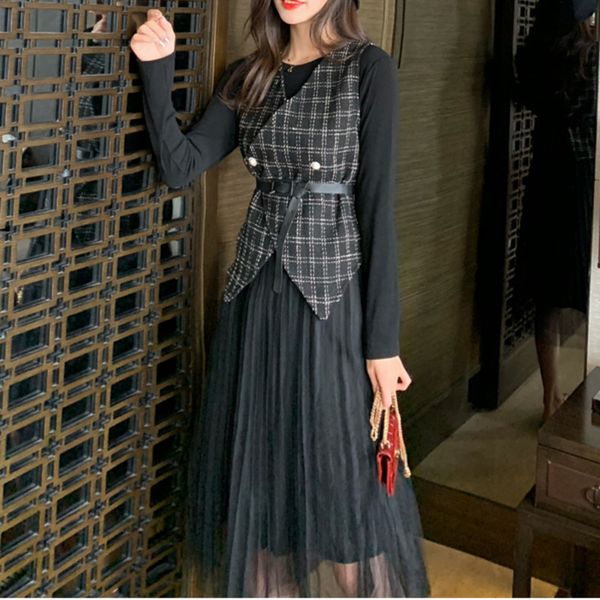 два весна осень piece set женщин элегантный плед tweed короткий жилет + vintage плиссе midi платье партии костюм ансамбль femme 2 шт, White
два весна осень piece set женщин элегантный плед tweed короткий жилет + vintage плиссе midi платье партии костюм ансамбль femme 2 шт, White