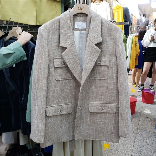 woman blazer korean style autumn outfits new chic spring and autumn tweed suit coat female long sleeve blazers outwear, White;black
woman blazer korean style autumn outfits new chic spring and autumn tweed suit coat female long sleeve blazers outwear, White;black