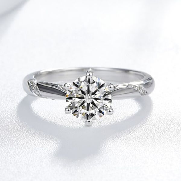 white gold plated silver ring 1ct round brilliant cut diamond jewelry moissanite ring engagement anniversary, Golden;silver
white gold plated silver ring 1ct round brilliant cut diamond jewelry moissanite ring engagement anniversary, Golden;silver