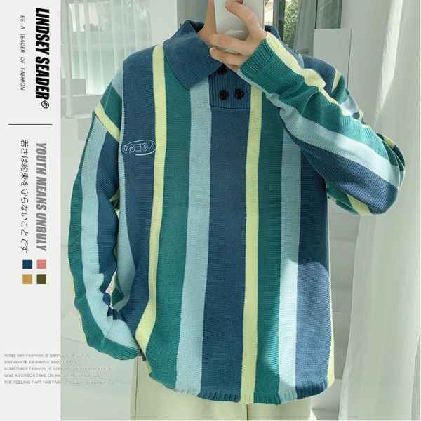 men's sweaters lindsey seader winter warm pull sweater turn-down collar streetwear vintage knitwear striped jumper outwear coat, White;black
men's sweaters lindsey seader winter warm pull sweater turn-down collar streetwear vintage knitwear striped jumper outwear coat, White;black