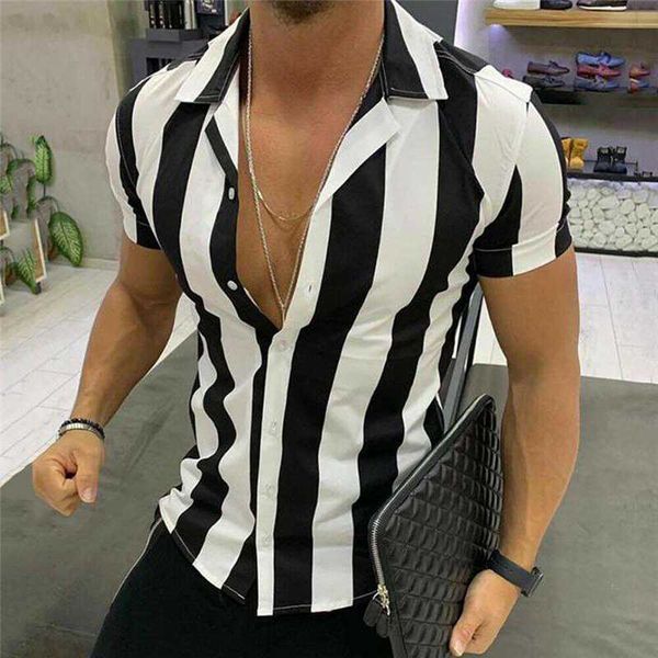 harajuku blouse 2020 summer fashion men striped shirt luxury men's slim fit shirt short sleeve stylish formal casual tee, White;black
harajuku blouse 2020 summer fashion men striped shirt luxury men's slim fit shirt short sleeve stylish formal casual tee, White;black