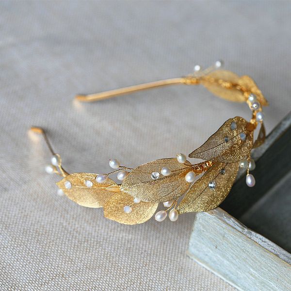 gorgeous bridal headband golden leaves bridal headdress natural pearl wedding hair accessories, White;golden
gorgeous bridal headband golden leaves bridal headdress natural pearl wedding hair accessories, White;golden