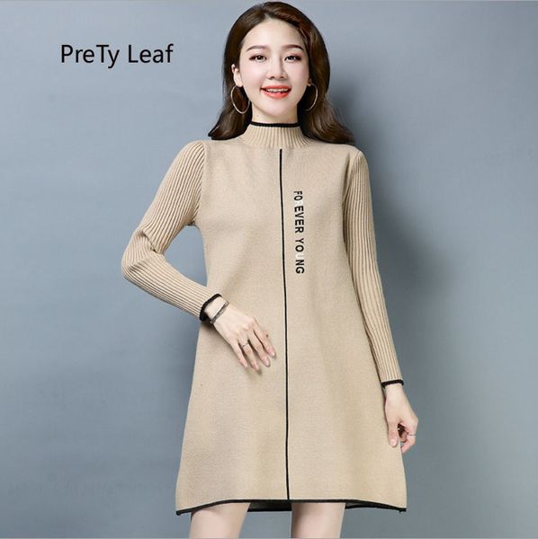 2018 winter new style women's large size wide letter long section knit dress, Black;gray
2018 winter new style women's large size wide letter long section knit dress, Black;gray