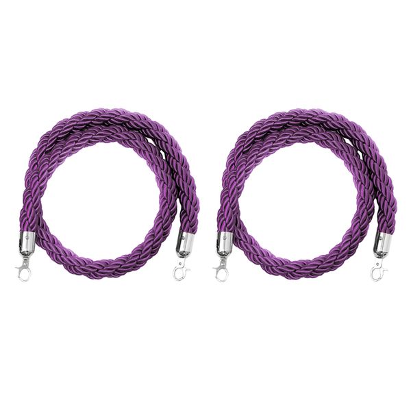 2 pcs purple barrier rope crowd control stanchion queue rope with hooks, 2m/6.56ft
2 pcs purple barrier rope crowd control stanchion queue rope with hooks, 2m/6.56ft